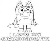 Printable Bluey I Love My Grandparents coloring pages